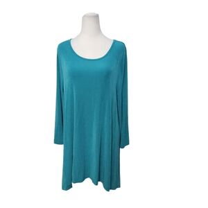 Coldwater Creek‎ Turquoise Long Sleeve Top Stretchy  Size XL